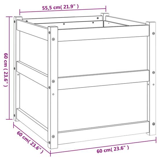 ComfortXL - Lot de 2 Jardinières Carrées Bois Pin Traité Autoclave 60x60x60 cm – ComfortXL Outdoor Living - Image 10