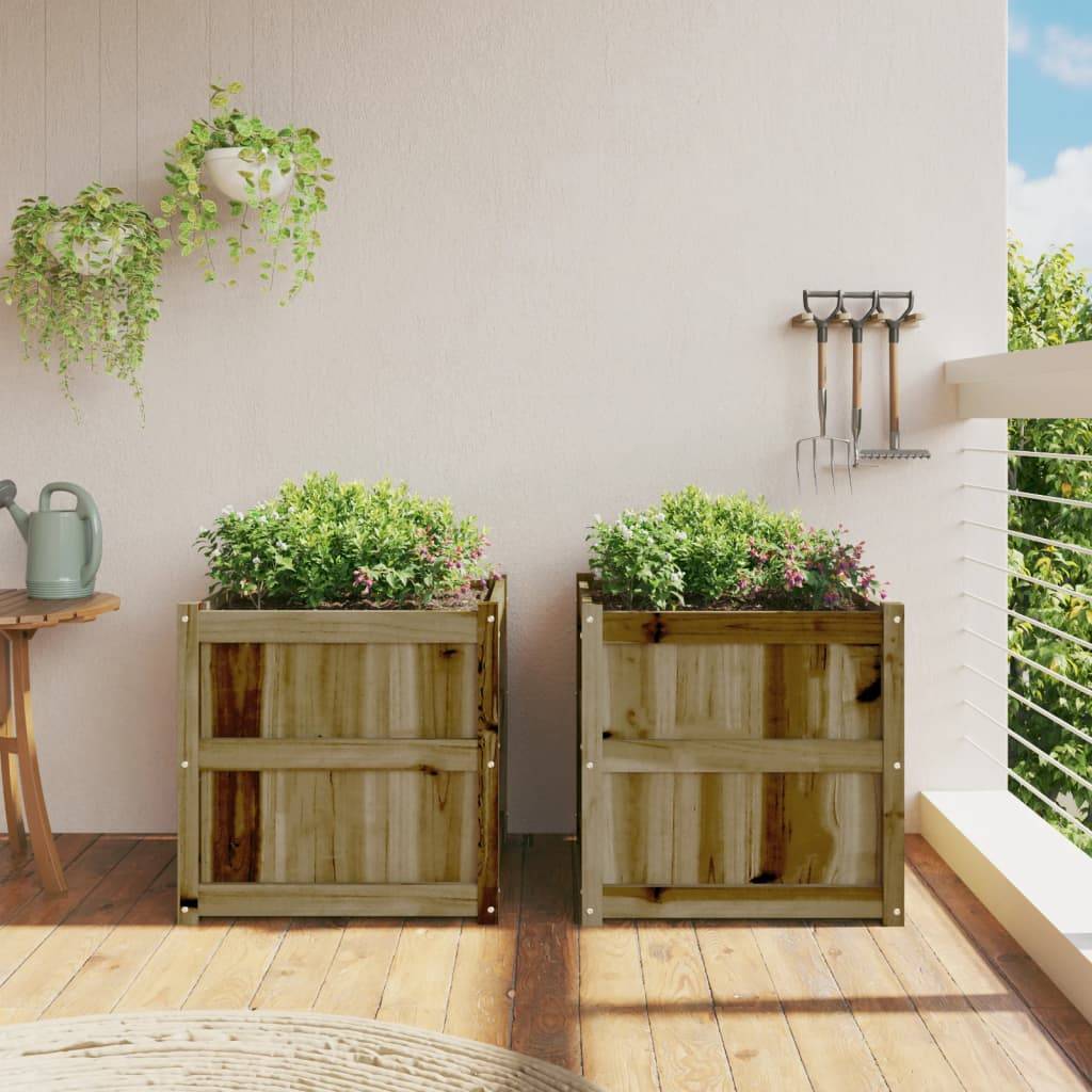 ComfortXL - Lot de 2 Jardinières Carrées Bois Pin Traité Autoclave 60x60x60 cm – ComfortXL Outdoor Living - Image 3