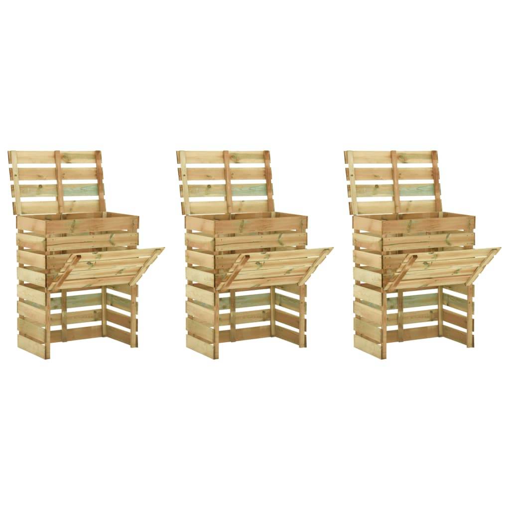 PANGIVO - Composteur de jardin bois de pin vert 80 x 50 x 100 cm, poids:45kg - PANGIVO
