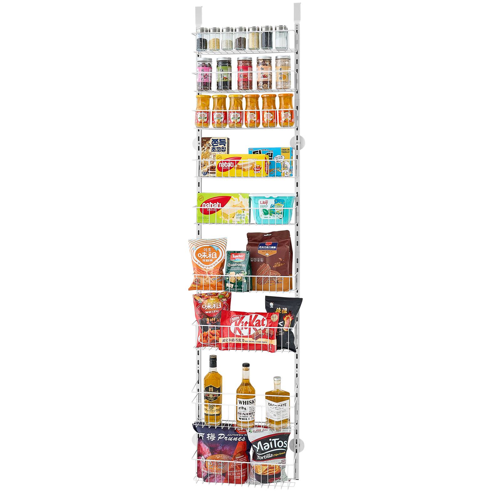 VEVOR Organisateur porte 9 niveaux, acier, blanc. - Image 9