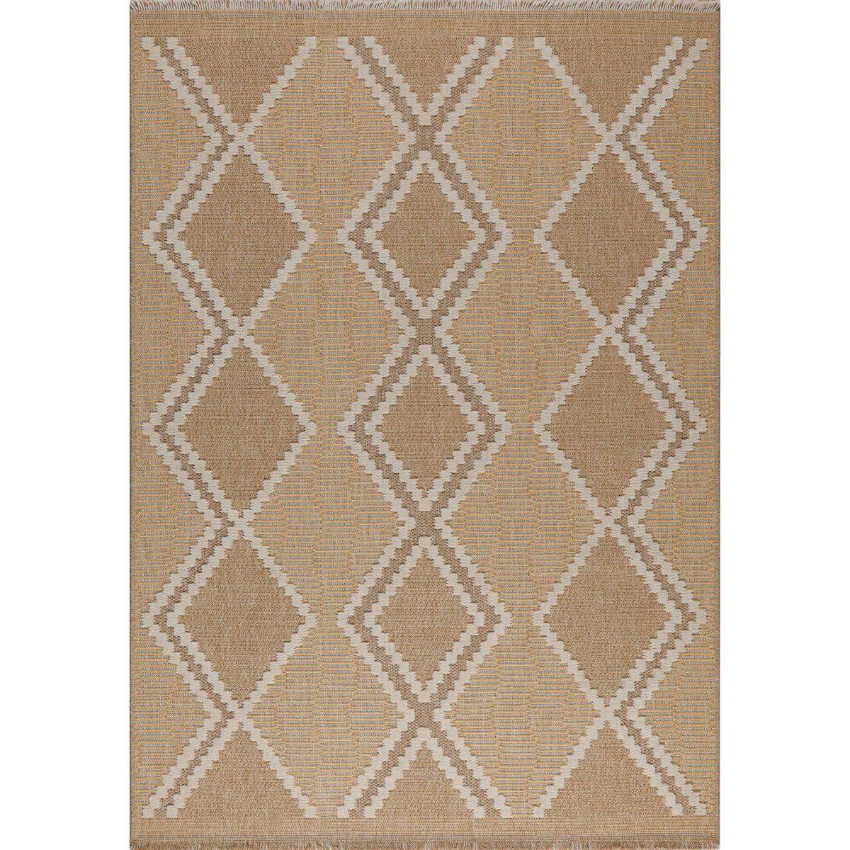 Jardindeco - Tapis intérieur extérieur aspect jute jaune Tijuana 9048 230 x 160 cm - Image 1