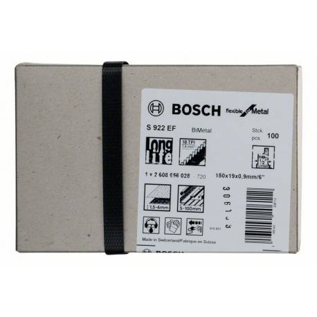 Bosch - Lame scie sabre BIM S922EF flexible Metal BOSCH 150 mm - Boite de 100 - 2608656028 - Image 2