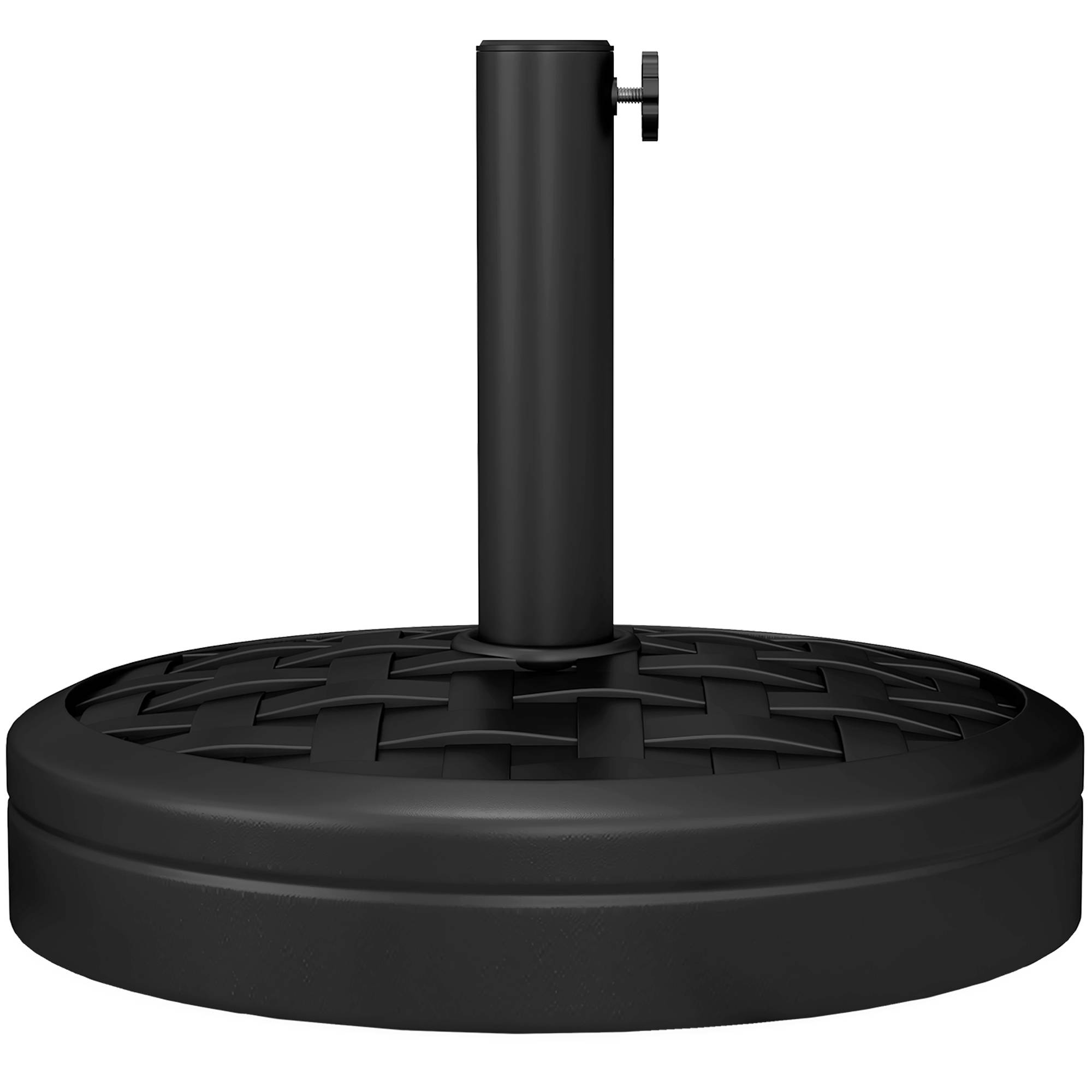 Pied parasol rond béton et résine jardin maintien stable 45cm noir - ComfortXL Outdoor Living - Image 2