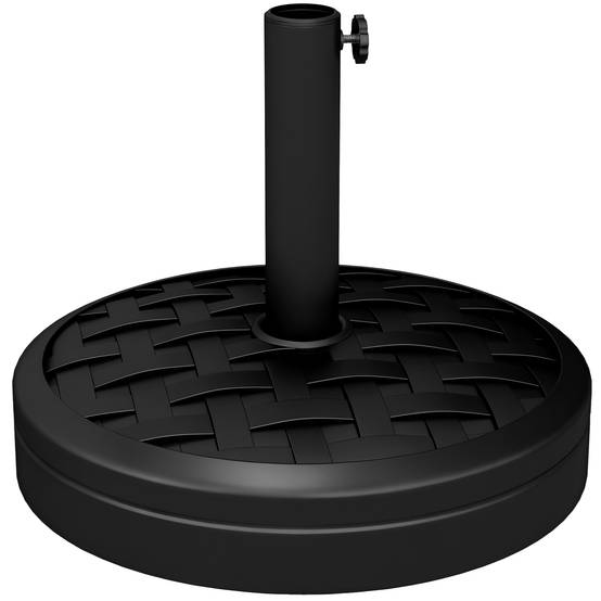 Pied parasol rond béton et résine jardin maintien stable 45cm noir - ComfortXL Outdoor Living - Image 1