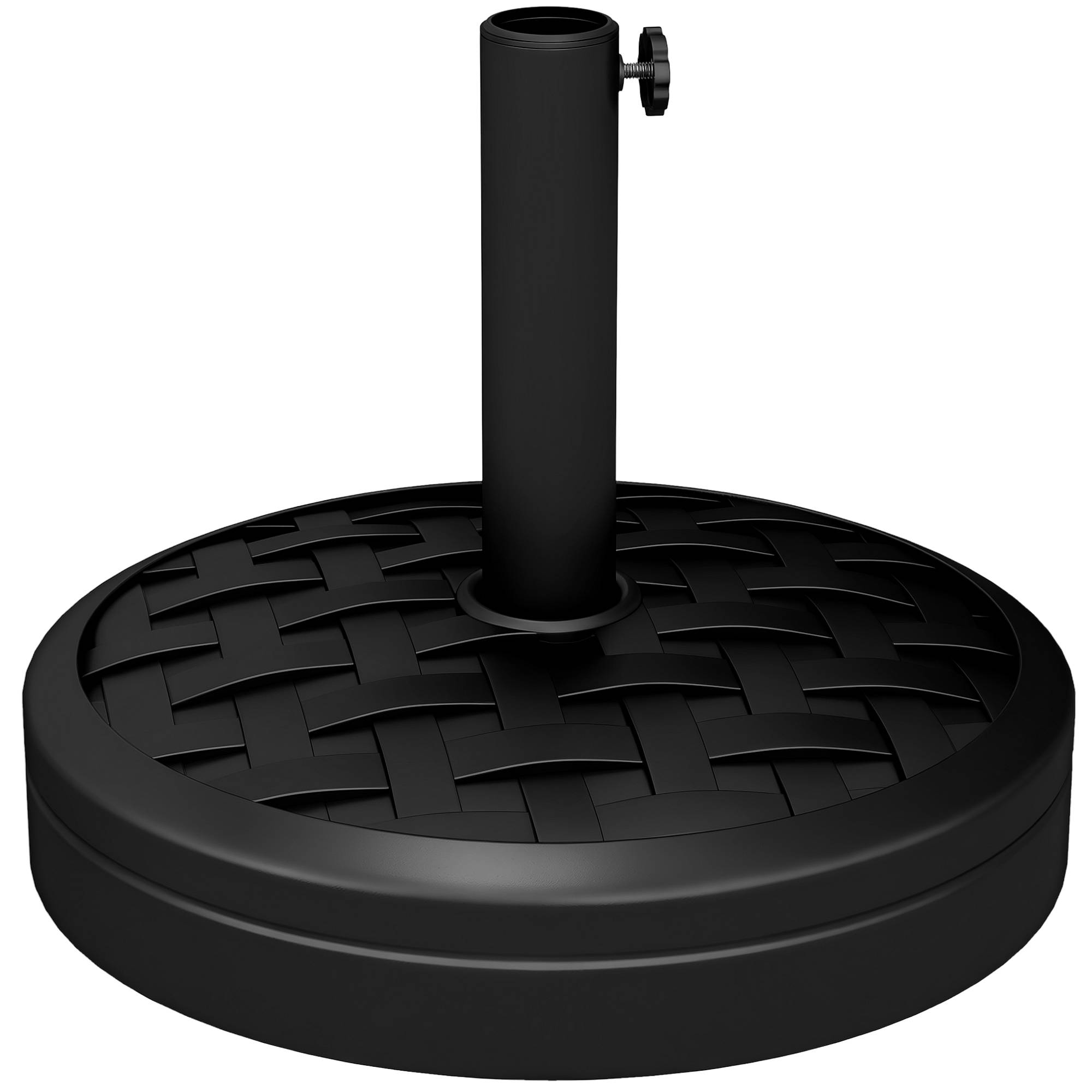 Pied parasol rond béton et résine jardin maintien stable 45cm noir - ComfortXL Outdoor Living - Image 1