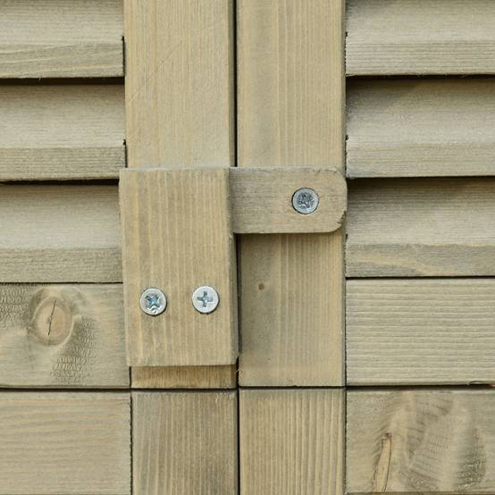 ComfortXL - Armoire de jardin bois sapin et pin 87 x 46,5 x 160 cm grise 4 compartiments toit bitumé portes ventilées - Image 8