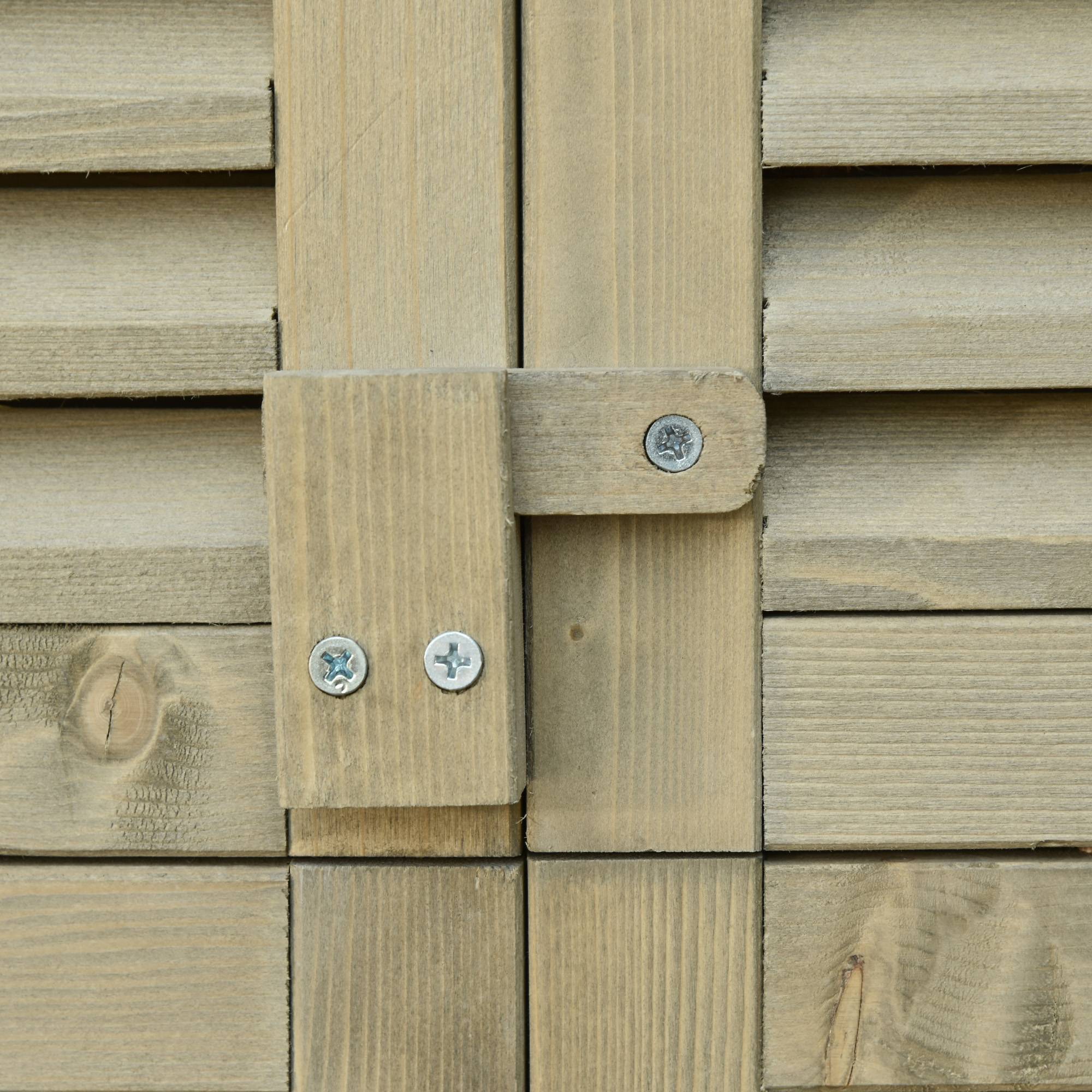 ComfortXL - Armoire de jardin bois sapin et pin 87 x 46,5 x 160 cm grise 4 compartiments toit bitumé portes ventilées - Image 8