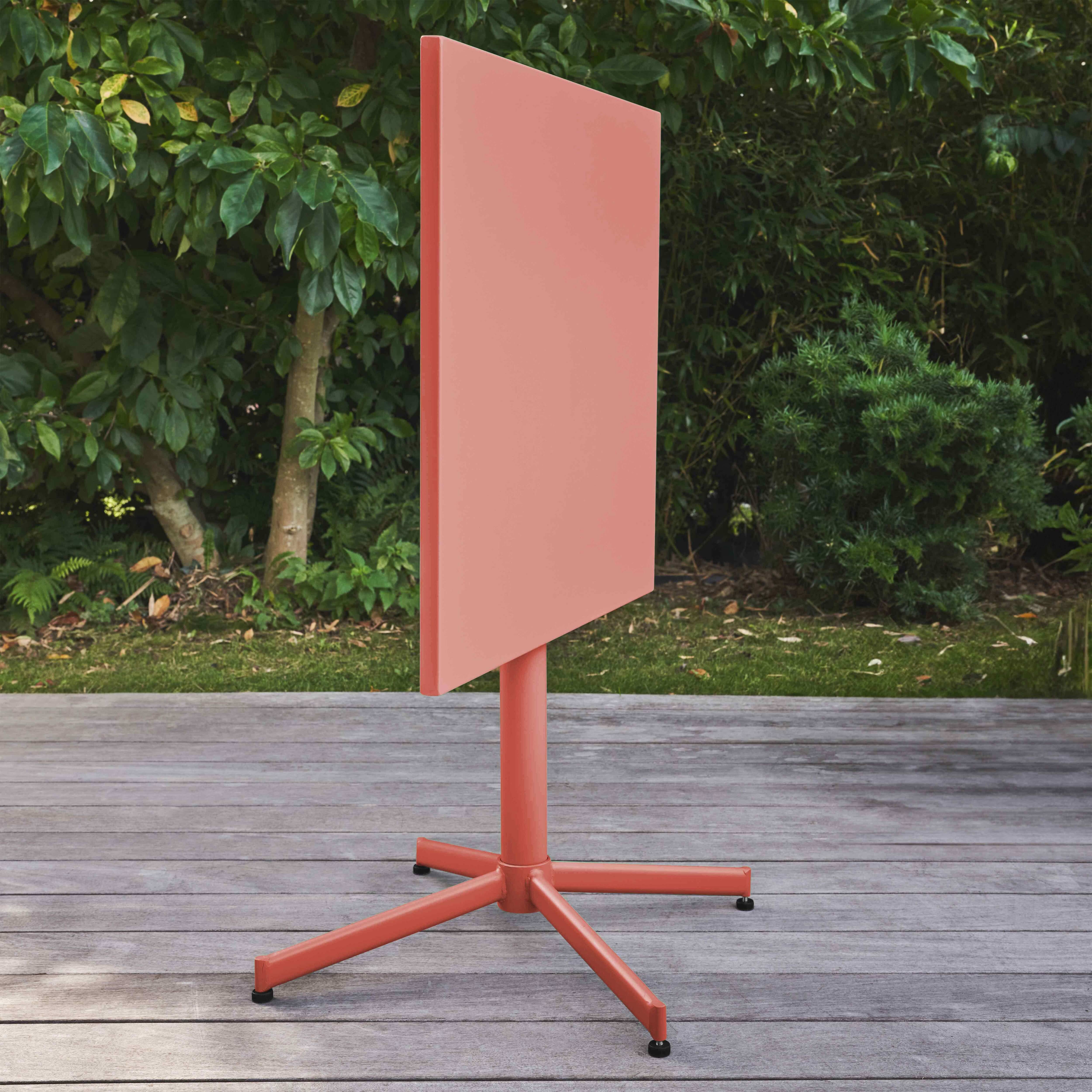Oviala - Table de jardin carrée bistro inclinable en acier argile 70cm Palavas - Oviala - Image 4