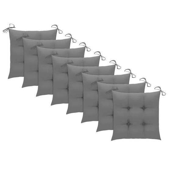 Chaises pliables jardin Bois acacia avec coussins gris 54 x 57 x 91 cm - PANGIVO - Image 9