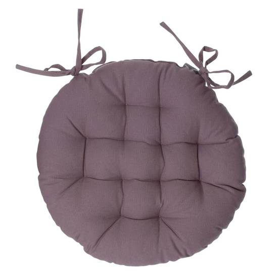 Galette de Chaise Ronde "Leana" 38cm Taupe - Image 1