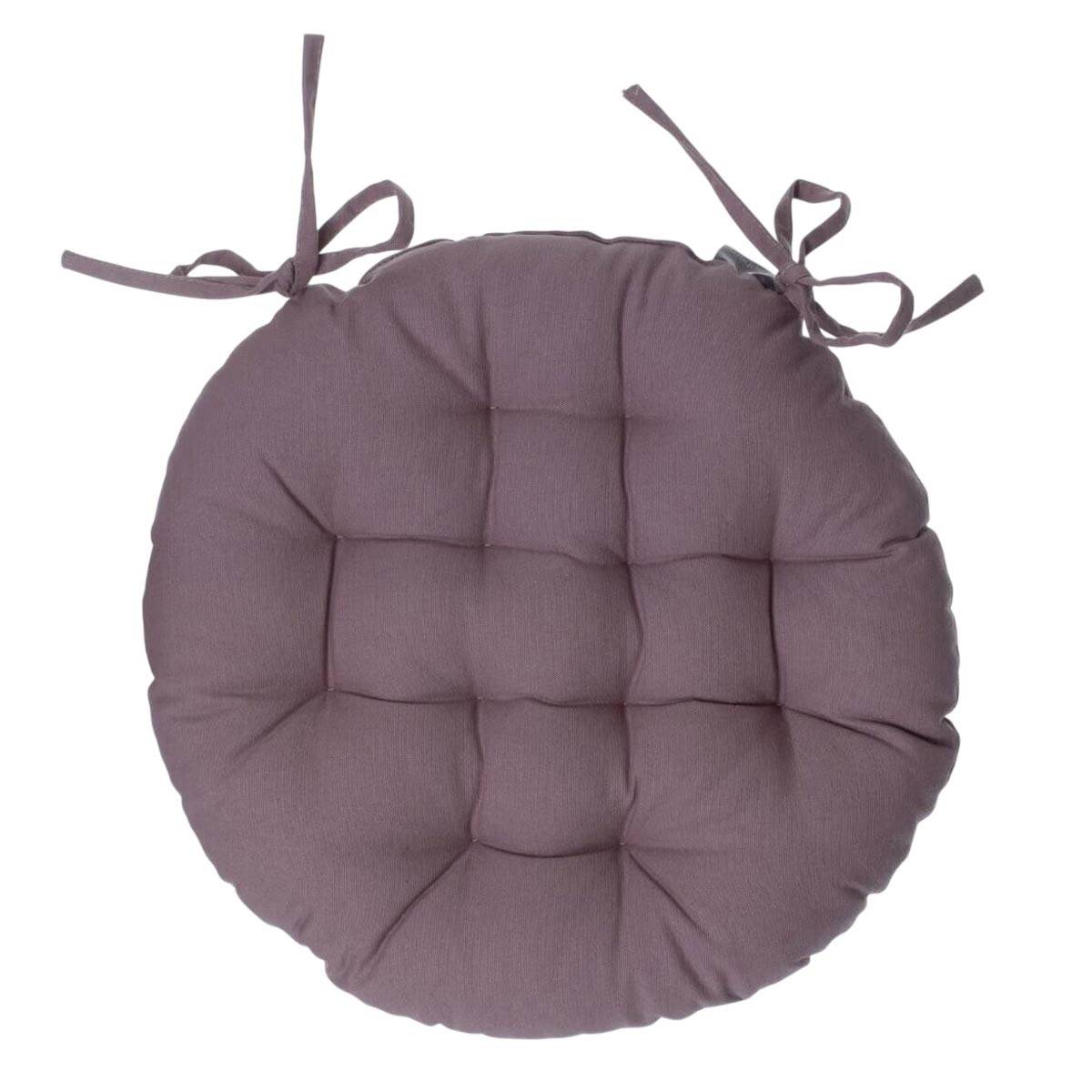 Galette de Chaise Ronde "Leana" 38cm Taupe - Image 1