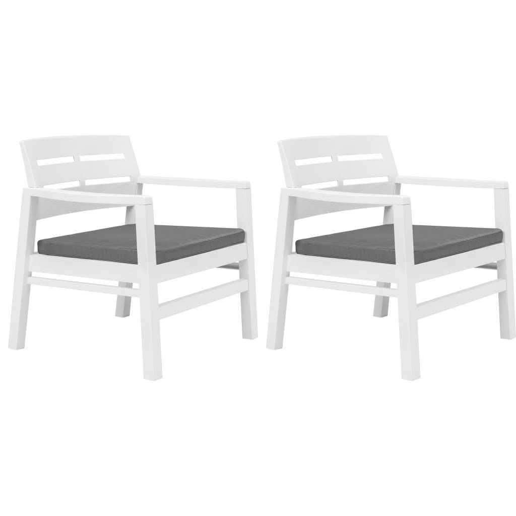 ComfortXL - Salon de Jardin 3 Pièces Plastique Résistant avec Coussins d'Assise pour Balcon et Terrasse Blanc – ComfortXL Outdoor Living - Image 2