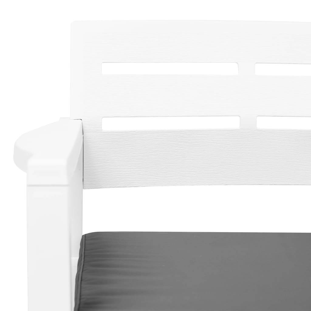 ComfortXL - Salon de Jardin 3 Pièces Plastique Résistant avec Coussins d'Assise pour Balcon et Terrasse Blanc – ComfortXL Outdoor Living - Image 6
