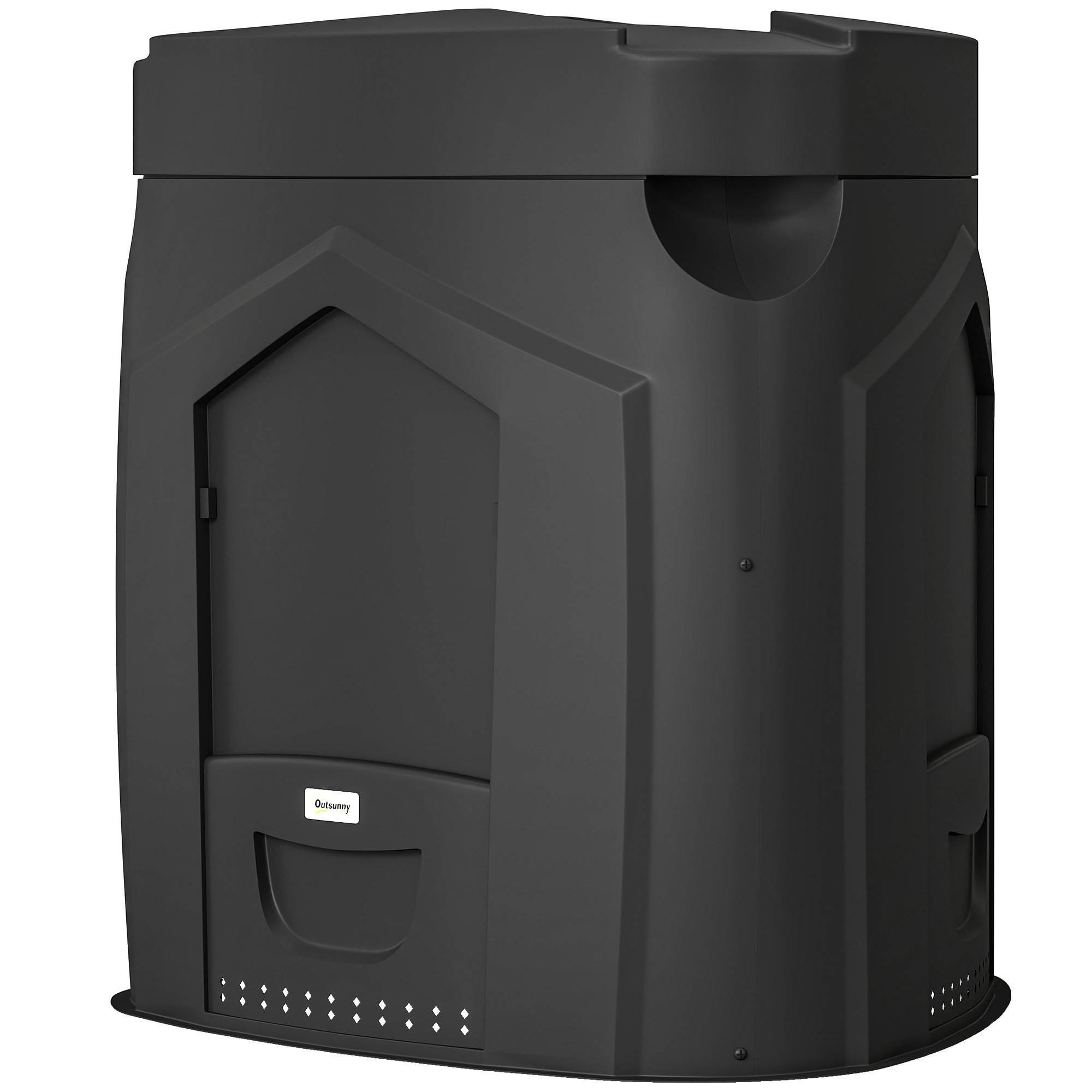 ComfortXL - Composteur de jardin PP 240 L noir 78 x 75 x 78 cm 3 trappes ventilé fond ouvert - ComfortXL Outdoor Living - Image 1