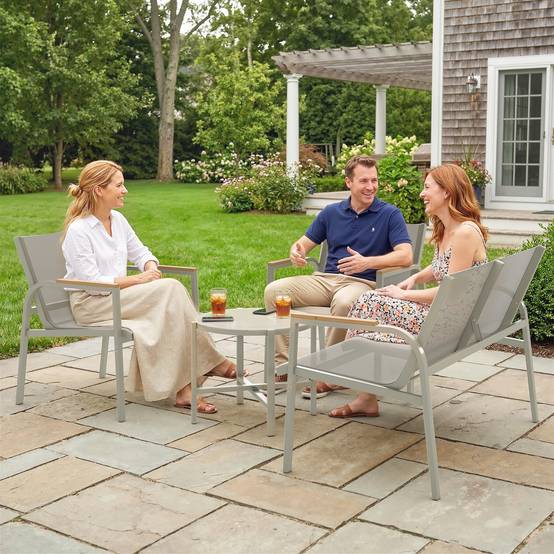 Ensemble salon de jardin métallique imperméable pour 4 personnes, canapé 2 places, 2 fauteuils et table, coloris vert - Image 9