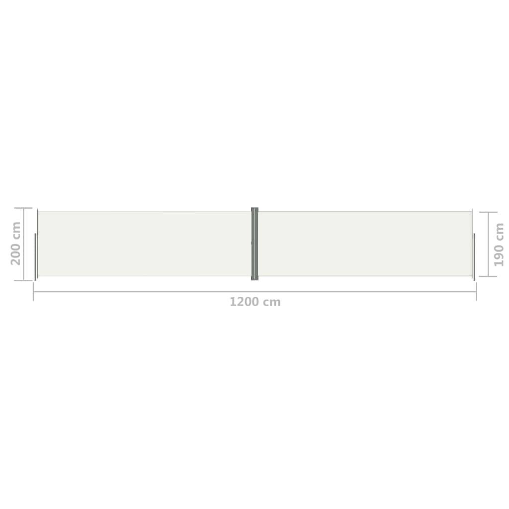 Helloshop26 - Auvent paravent store brise-vue latéral rétractable de patio jardin terrasse balcon protection visuelle écran 200 x 1200 cm crème - Image 6
