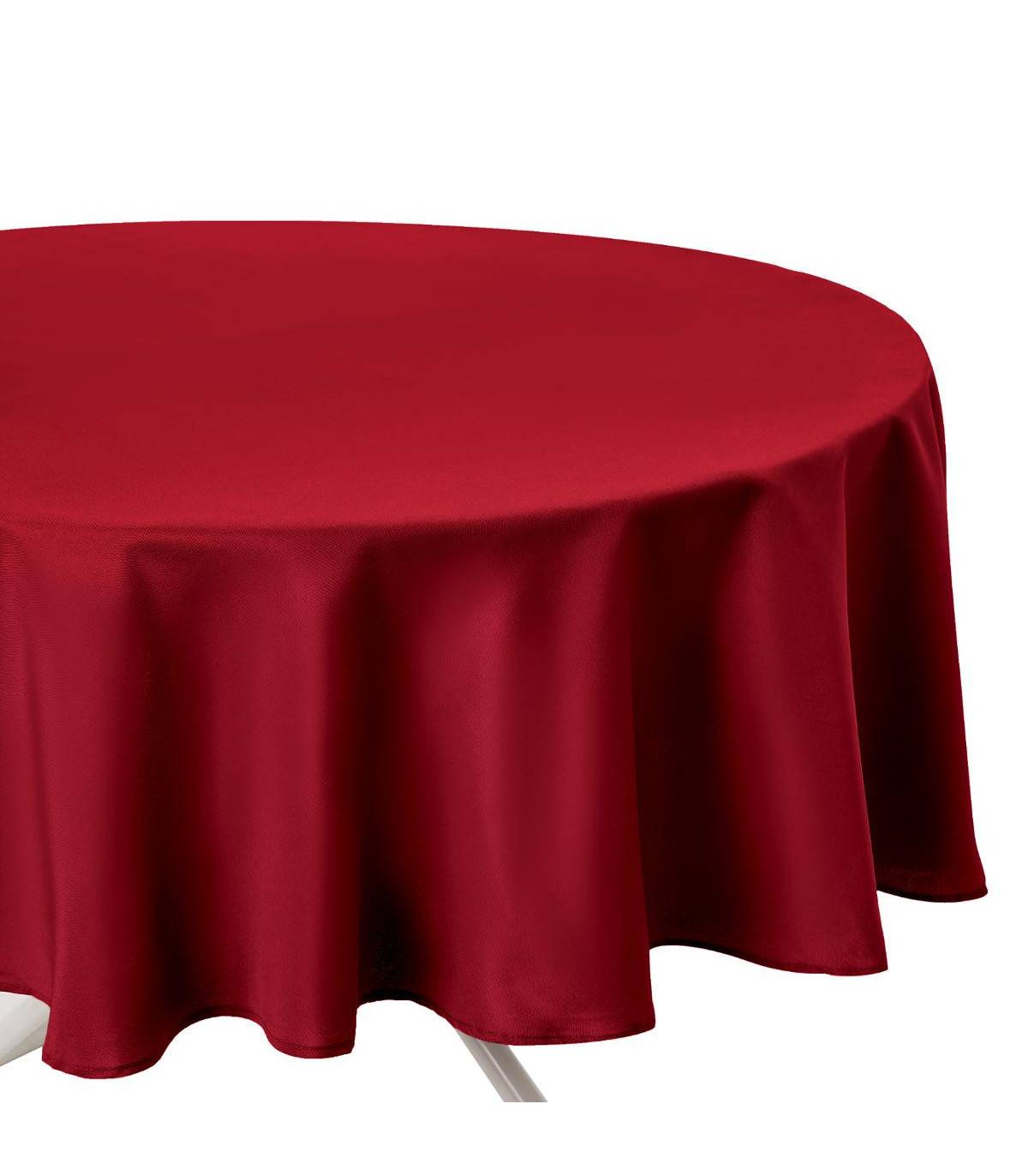 Nappe ronde anti-tache Rouge D 180 cm - Image 1