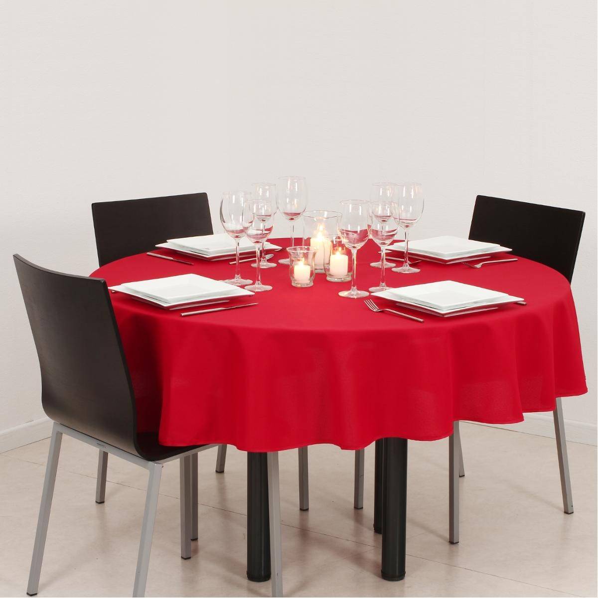 Nappe ronde anti-tache Rouge D 180 cm - Image 4