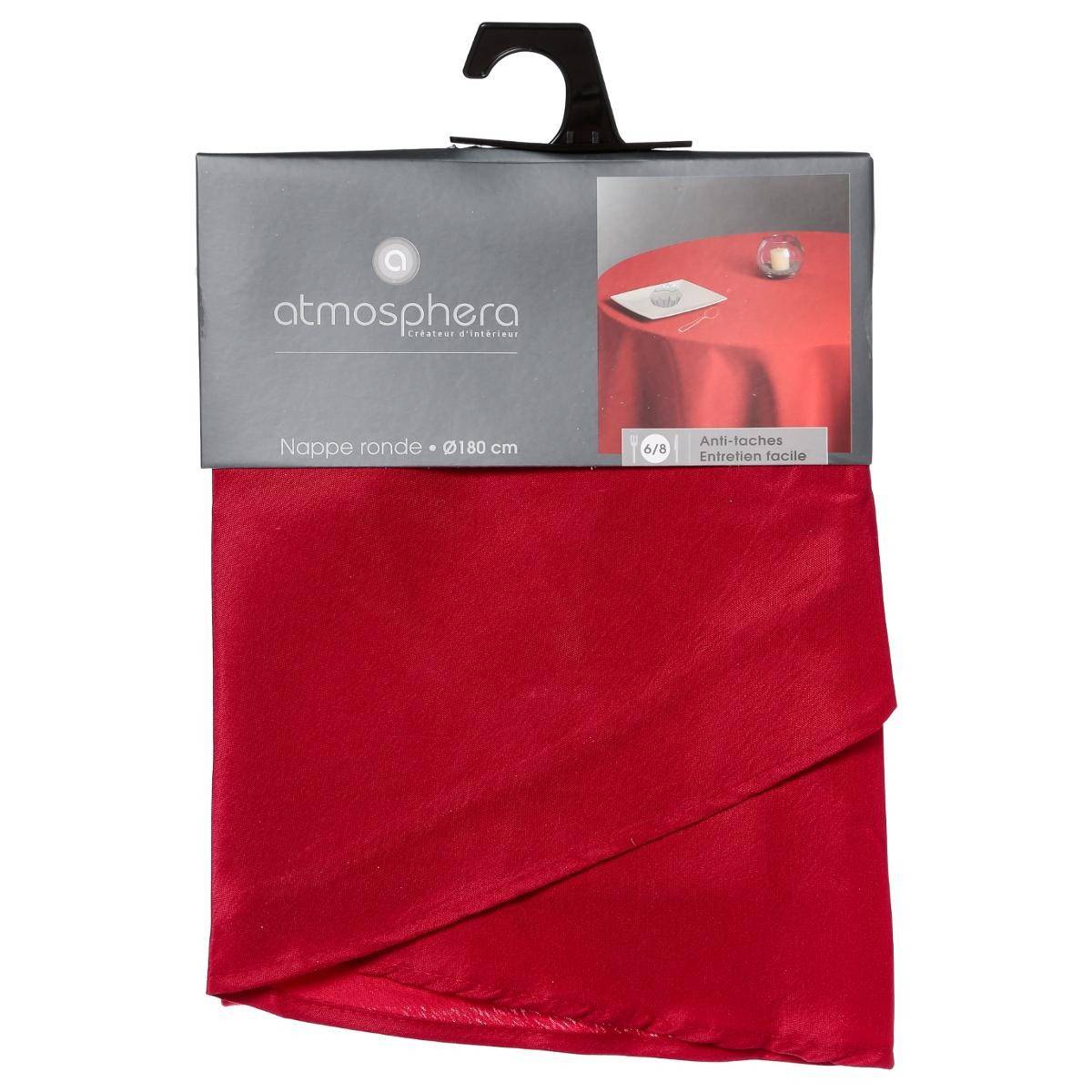 Nappe ronde anti-tache Rouge D 180 cm - Image 5