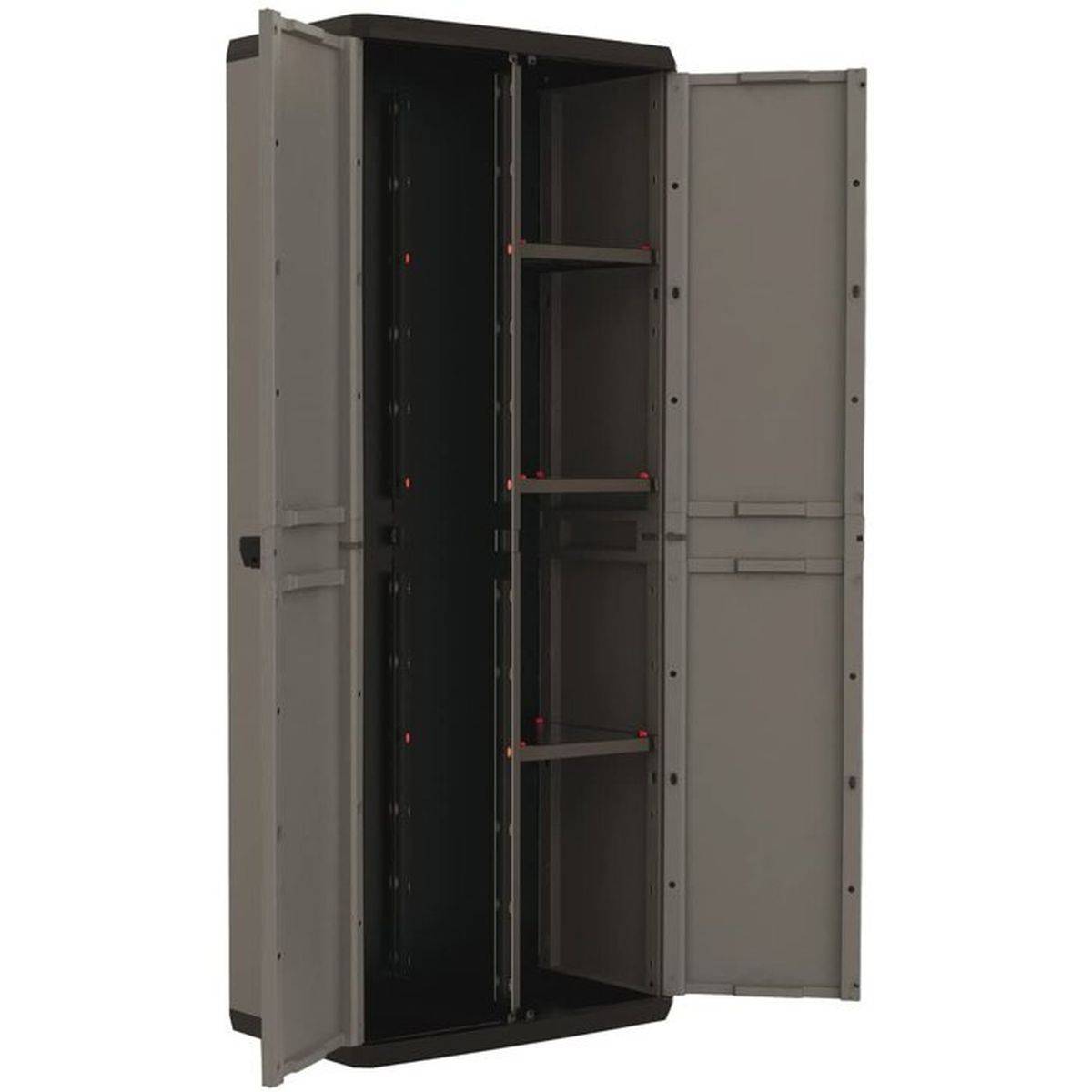 Keter - Armoire de rangement utilitaire Più avec 3 tablettes réglables, portes verrouillables - 68 x 39 x 166 cm - Keter - Image 2