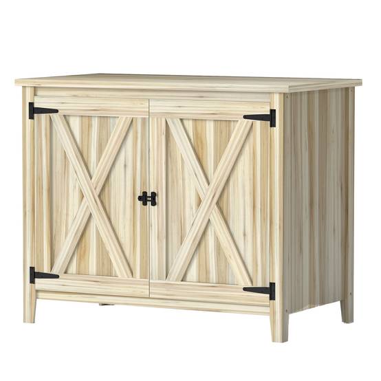 Armoire de jardin bois extérieur plateau rempotage étagère 110x60x88,5cm - ComfortXL Outdoor Living - Image 2