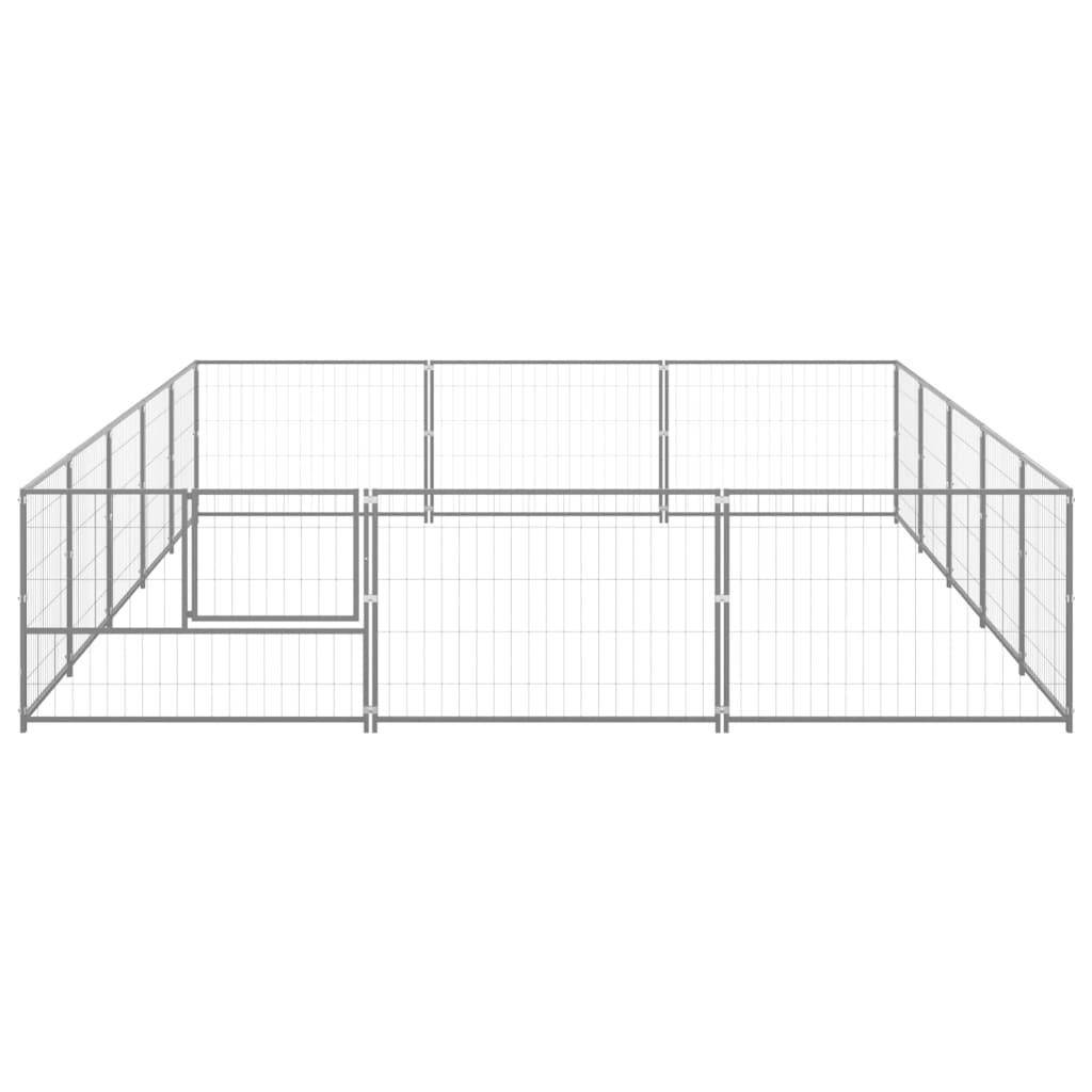 Helloshop26 - Chenil extérieur cage enclos parc animaux chien argenté 15 m² acier - Image 4