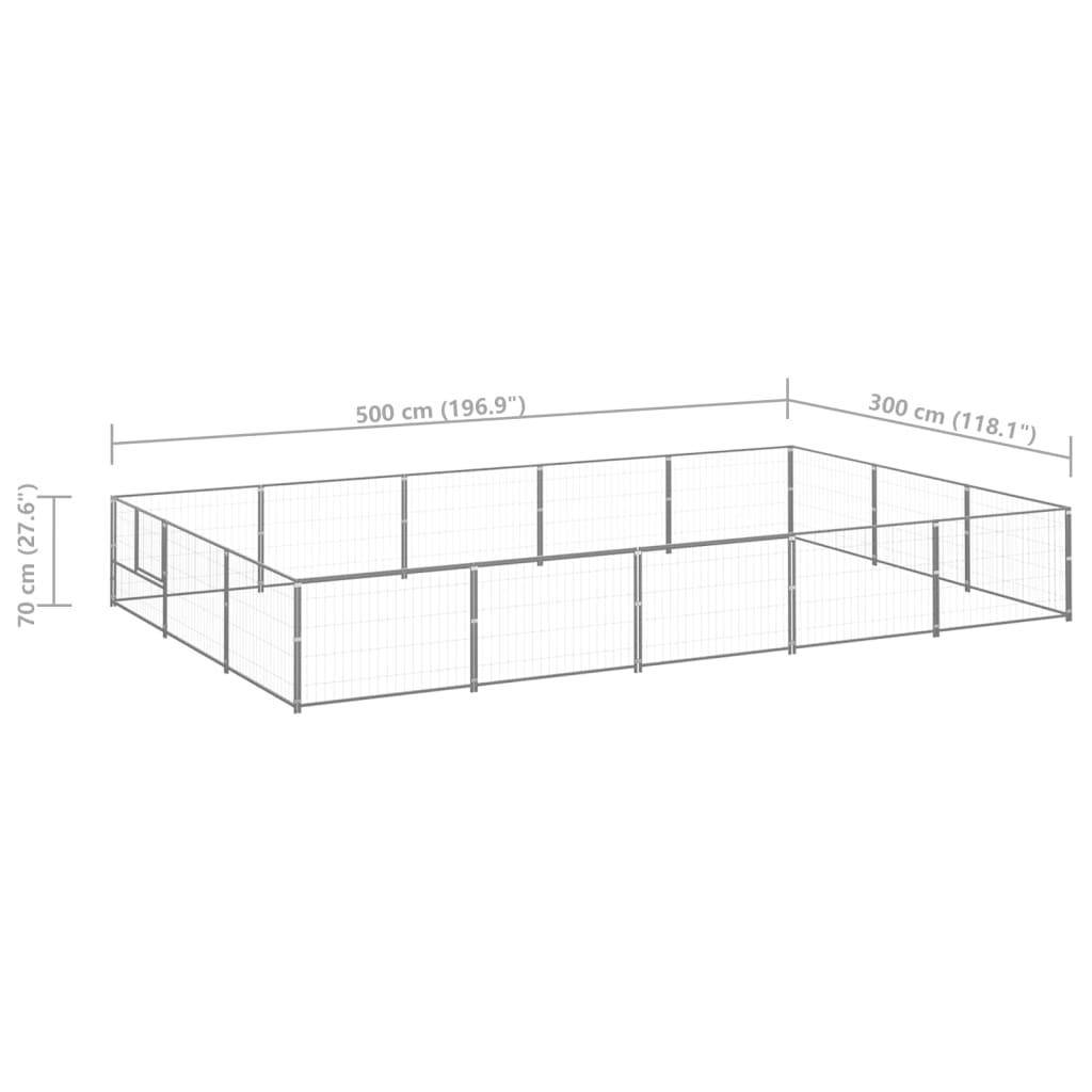 Helloshop26 - Chenil extérieur cage enclos parc animaux chien argenté 15 m² acier - Image 2