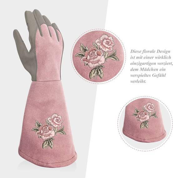 Gants de jardinage pour femme, anti-perforation, adaptés au jardinage, rose taille M-Lytech - Image 2