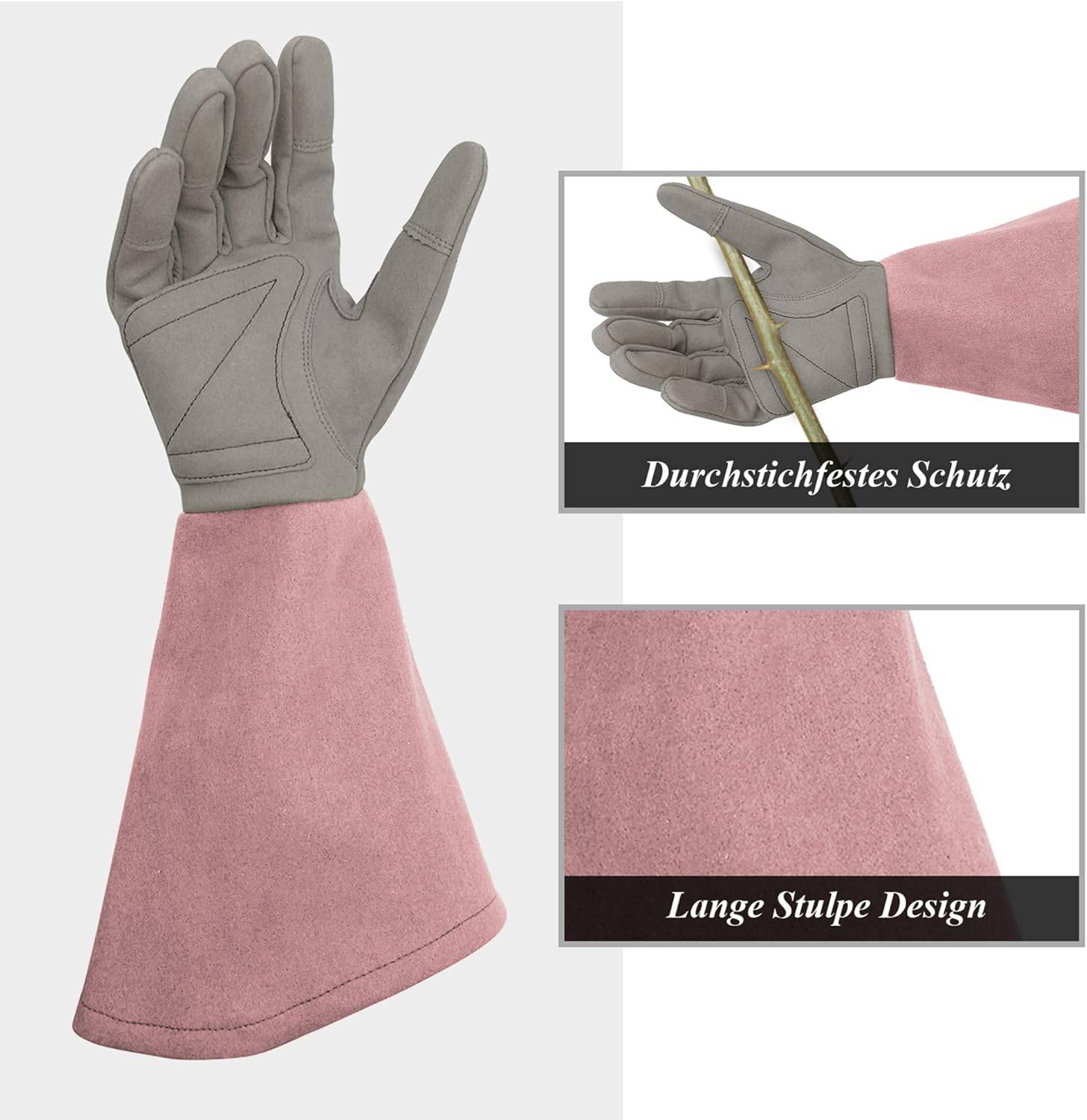 Gants de jardinage pour femme, anti-perforation, adaptés au jardinage, rose taille M-Lytech - Image 3