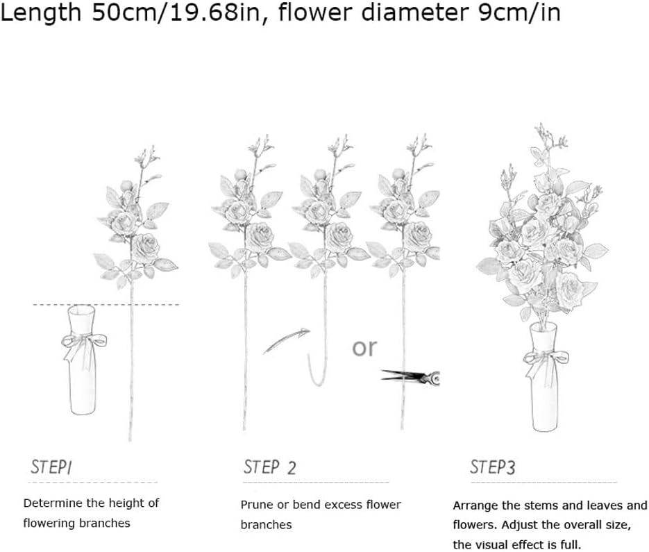 Roses Artificielles Champagne - Lot de 2 - Décoration Élégante pour Mariage et Intérieur - Lytech - Image 2