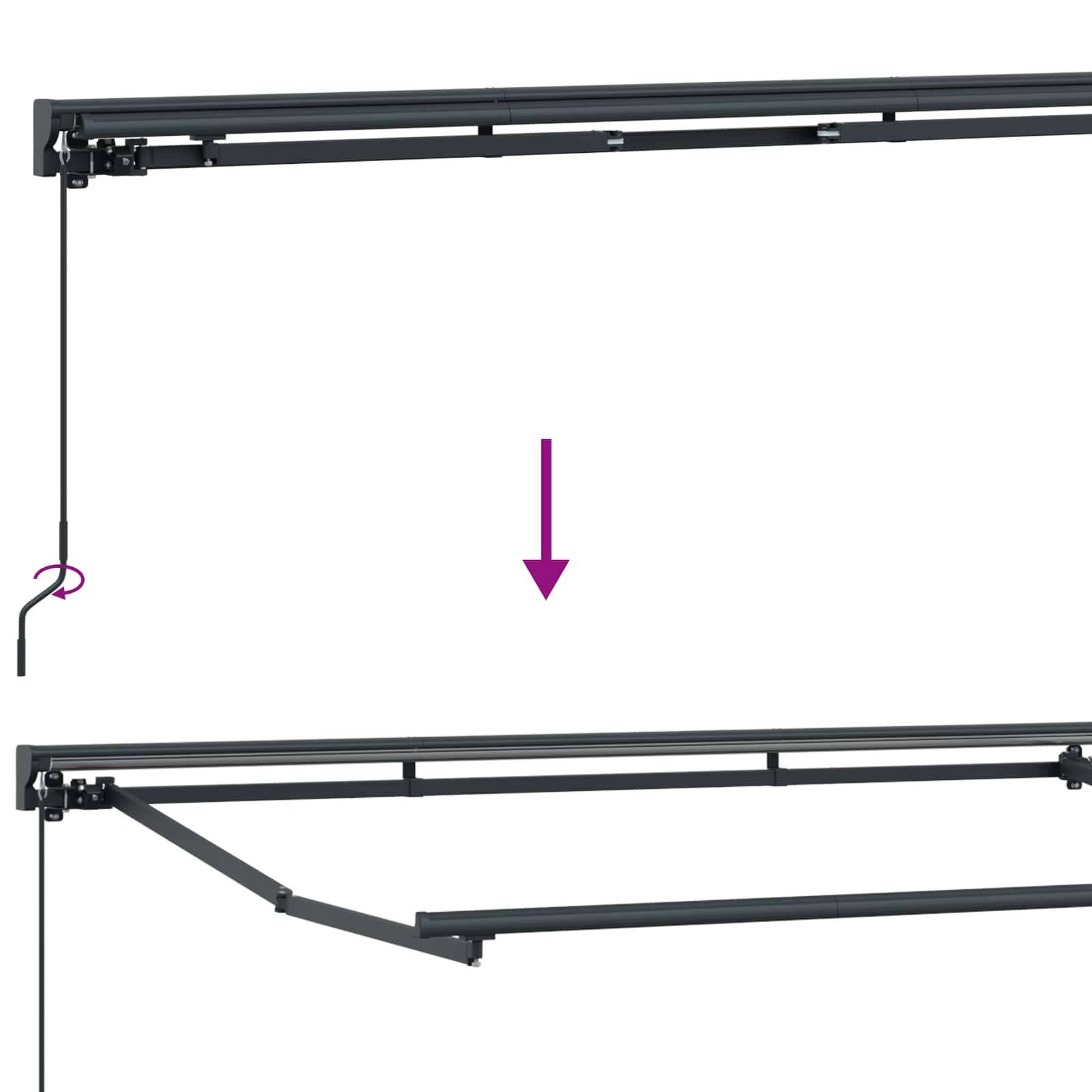 PANGIVO - Store rétractable manuel Polyester Anthracite 3 x 2 m, 3420385 - PANGIVO - Image 7