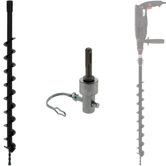 Mèche de tarière 60 mm avec adaptateur pour perceuse et perforateur SDS- plus - GT MARKET - Gamm vert Mèche de tarière 60 mm avec adaptateur pour perceuse et perforateur SDS- plus - GT MARKET - Gamm vert