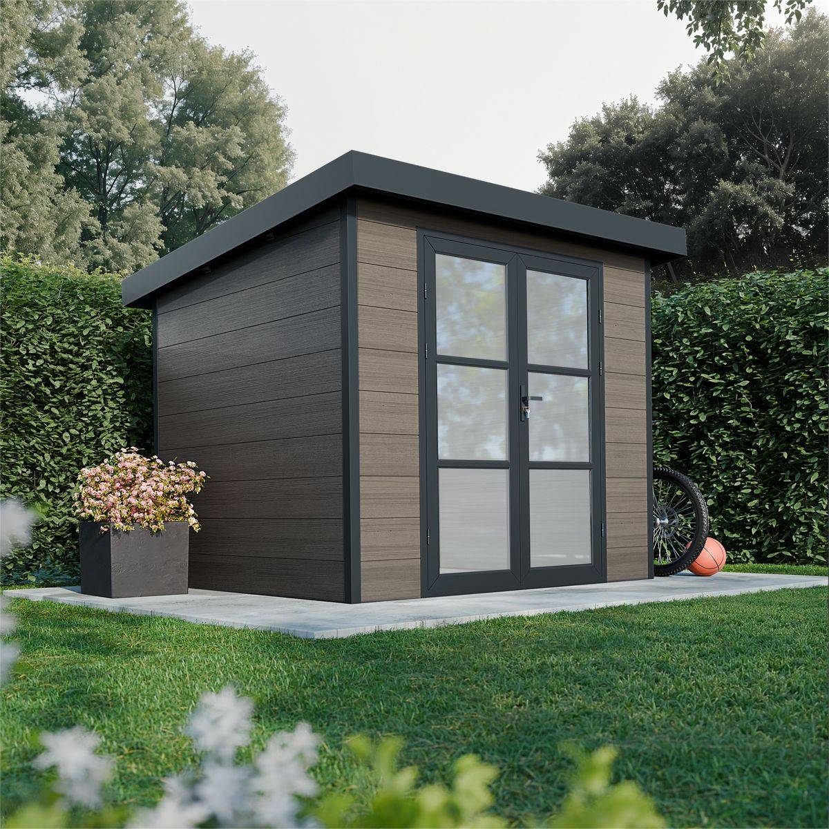 Direct Abris - Abri de Jardin Composite ALMA - 5m2 - Gris - Cabane de jardin - Image 1