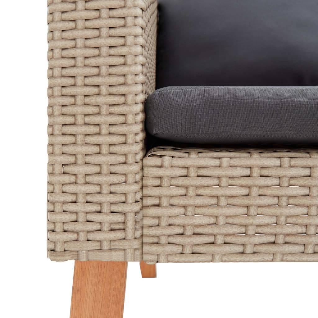 Vidaxl - Salon de jardin 3 pcs avec coussins Résine tressée Beige vidaXL 310217 - Image 4