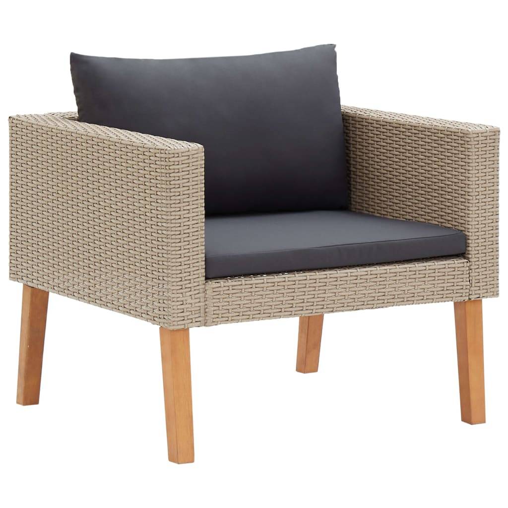 Vidaxl - Salon de jardin 3 pcs avec coussins Résine tressée Beige vidaXL 310217 - Image 6