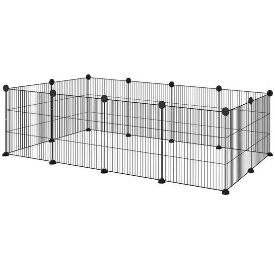 Enclos pour animaux acier noir 140 x 70 x 35 cm - PANGIVO - Image 2