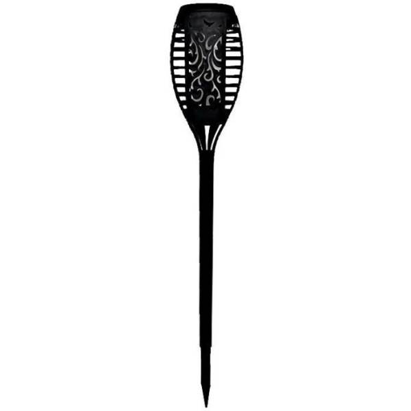 Torche solaire en résine 12 LED ambrée vacillantes Ø 7,3cm H47cm - GALIX - Image 1