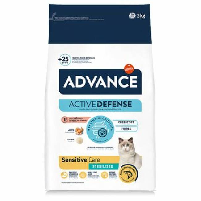 Croquettes Advance Sterilized Sensitive Saumon pour chats stérilisés Sac 3 kg - Image 1