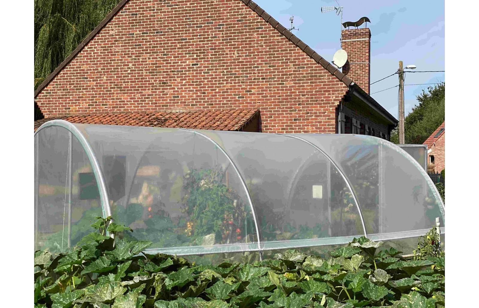 Serre tunnel de jardin - 16m² -  3,7 x 4,5 m - pieds arrondis - polyéthylène haute densité - aérations latérales - LES SERRES TONNEAU - Image 8
