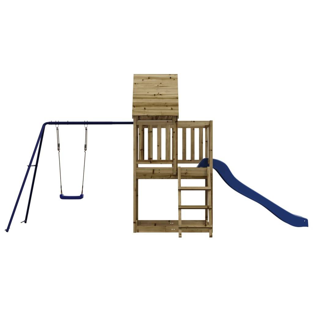 Helloshop26 - Aire de jeux d'extérieur balançoires toboggan portiques robuste jeux jardin 494 x 235 x 228 cm bois de pin imprégné - Image 2