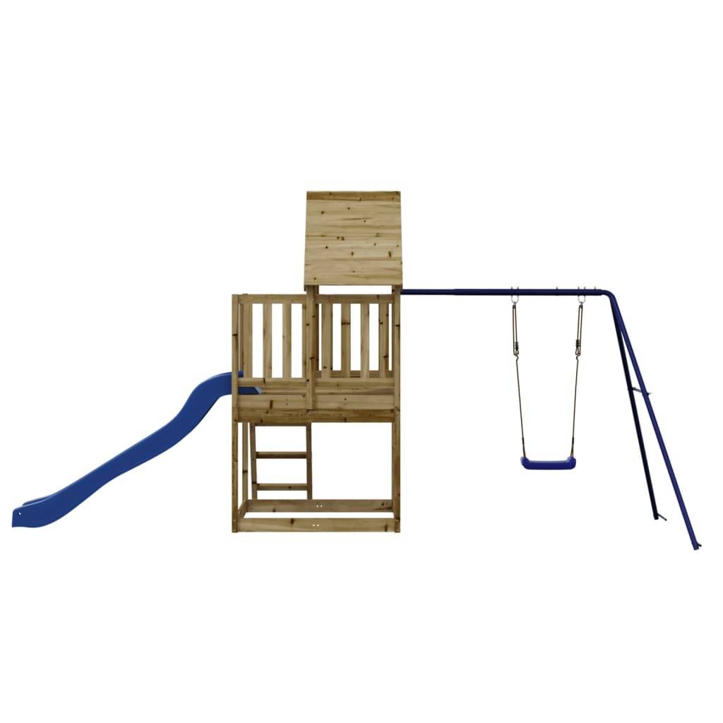 Helloshop26 - Aire de jeux d'extérieur balançoires toboggan portiques robuste jeux jardin 494 x 235 x 228 cm bois de pin imprégné - Image 5