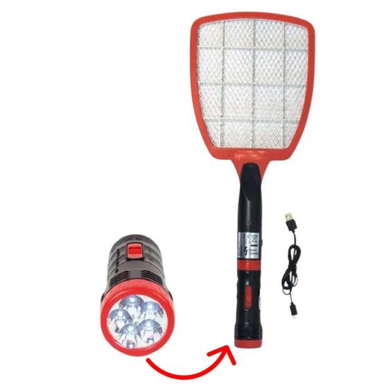 BSI - Raquette anti-insectes électrique rechargeable avec lampe USB - Image 2