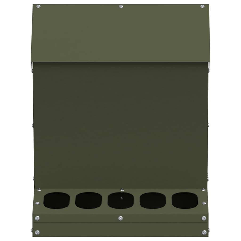 Petit Distributeur Aliments Métal Poule 4kg Vert Olive - ComfortXL Outdoor Living - Image 5