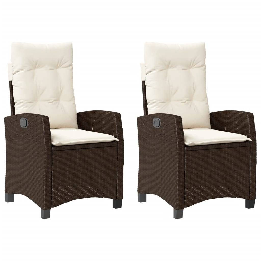 ComfortXL - Fauteuils de Jardin Relax Résine Tressée Dossier Inclinable pour Balcon Lot de 2 Marron – ComfortXL Outdoor Living - Image 2