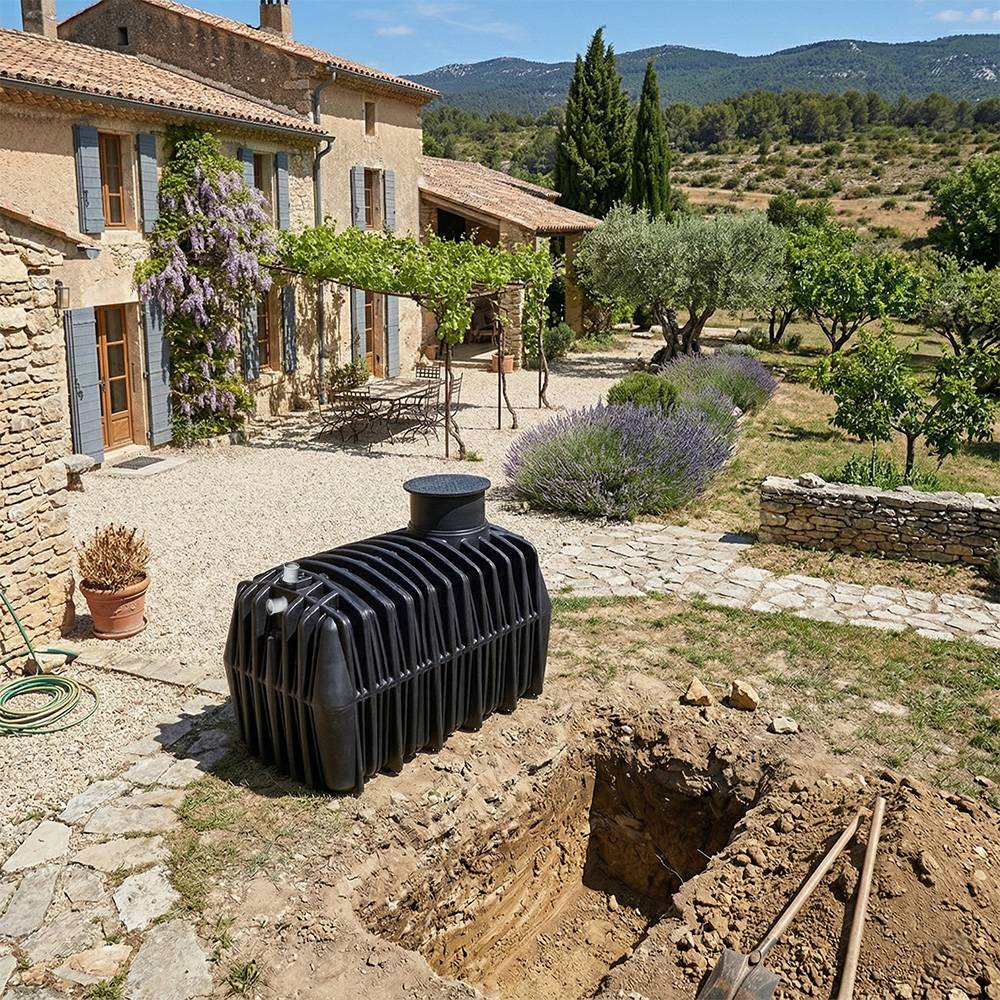 Cuve de stockage d'eau enterrée horizontale 3000l - Image 2