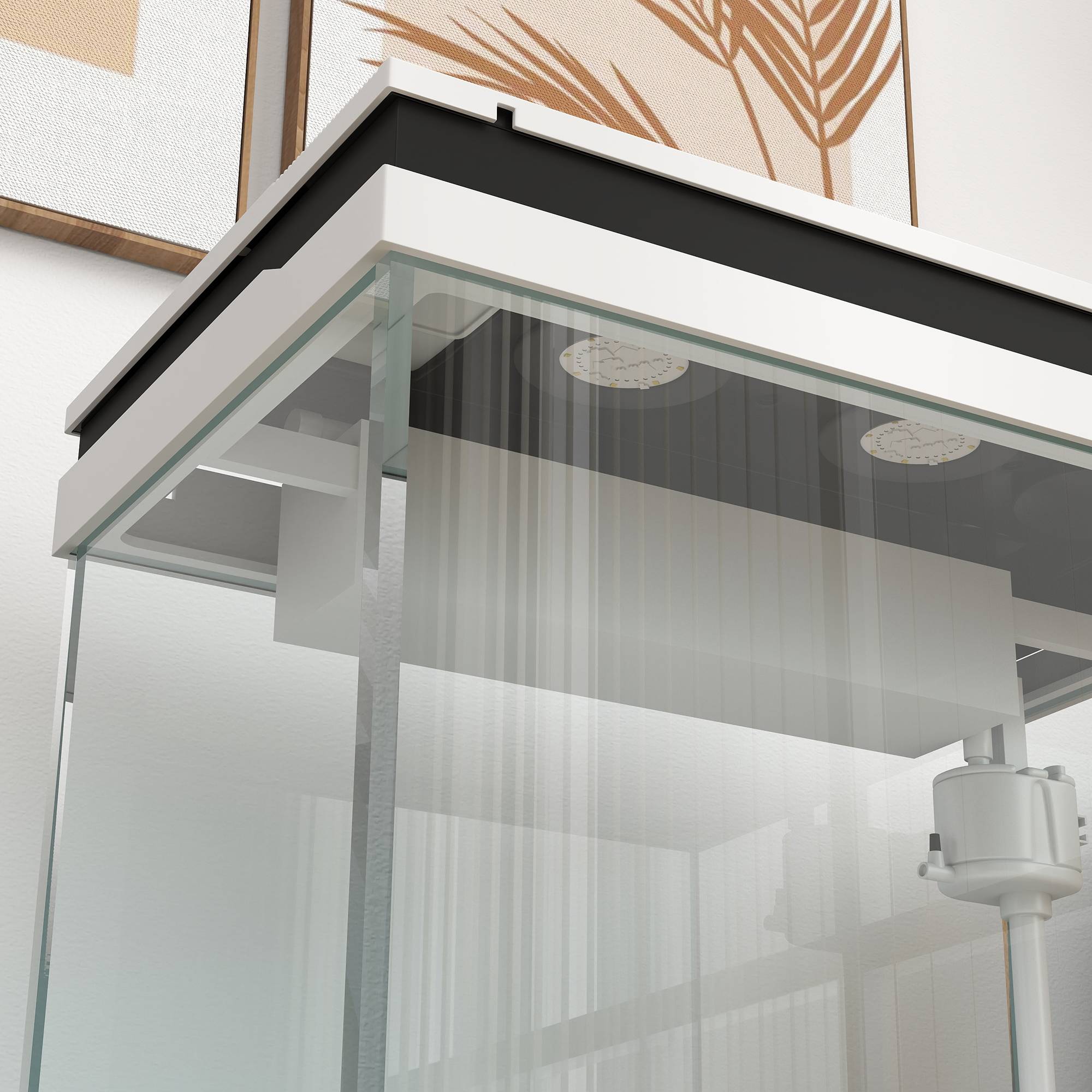 ComfortXL - Aquarium 41L en verre pour poissons avec filtre pompe et éclairage LED 48x30x41cm blanc - ComfortXL Outdoor Living - Image 8