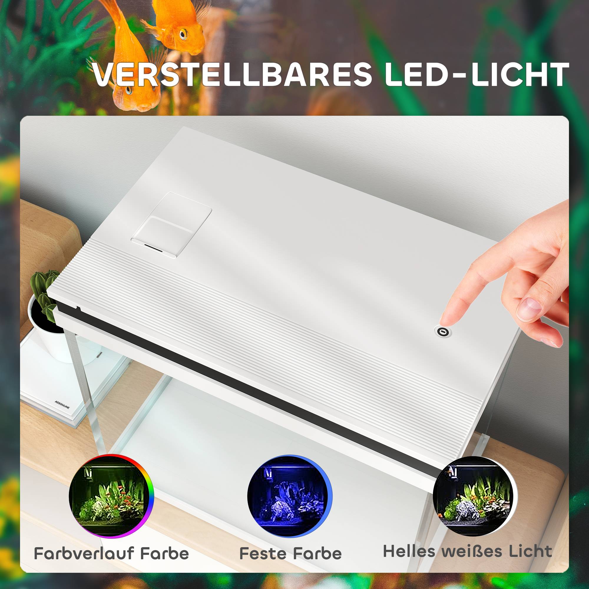 ComfortXL - Aquarium 41L en verre pour poissons avec filtre pompe et éclairage LED 48x30x41cm blanc - ComfortXL Outdoor Living - Image 6