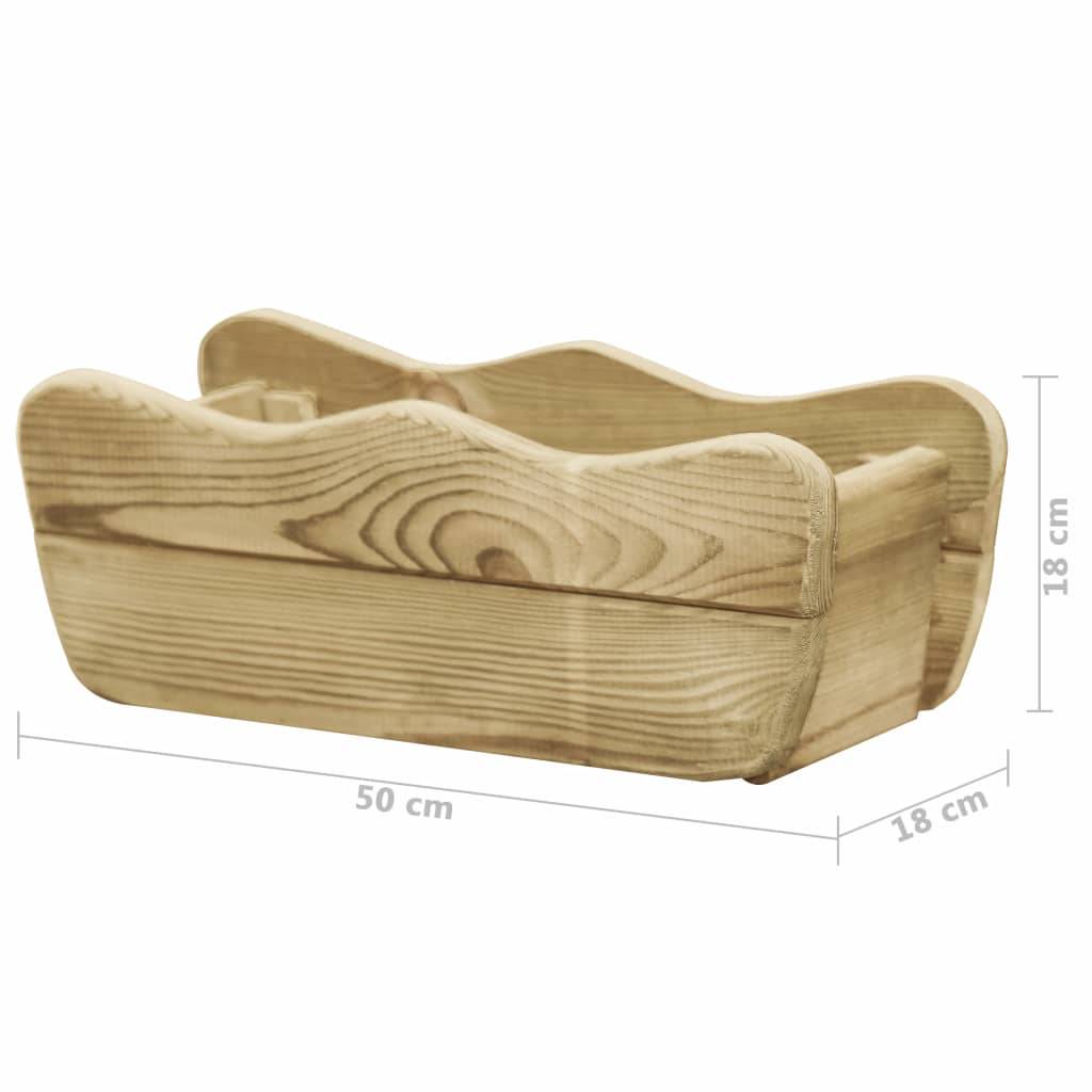 Jardinière lit surélevé plantes fleurs jardin 50 x 18 x 18 cm bois de pin imprégné - Image 4