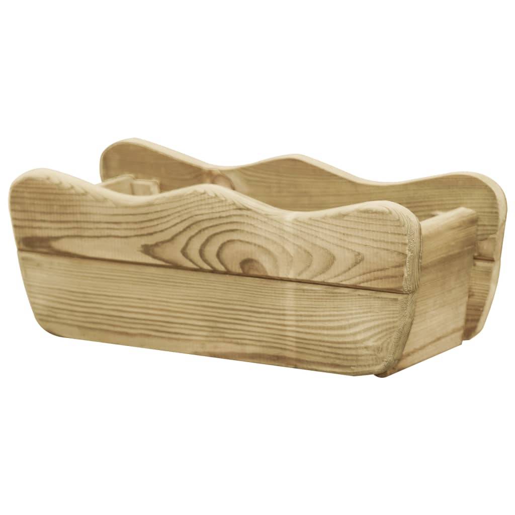 Jardinière lit surélevé plantes fleurs jardin 50 x 18 x 18 cm bois de pin imprégné - Image 1
