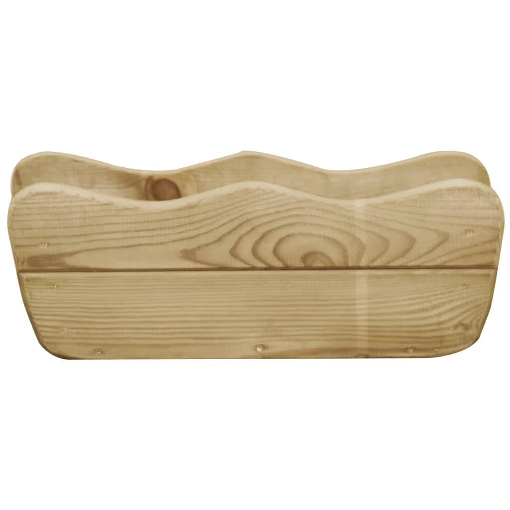 Jardinière lit surélevé plantes fleurs jardin 50 x 18 x 18 cm bois de pin imprégné - Image 2
